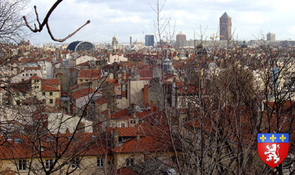 La vue sur la ville depuis le parc des Chartreux.